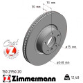 Передній правий гальмівний диск 348x30 Zimmermann CoatZ