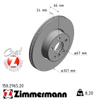 150.2965.20 Zimmermann Передній гальмівний диск 307x24 на BMW 3 (G20) з двигуном 320 d