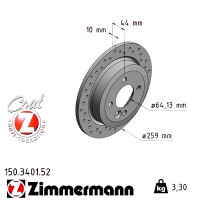 Спортивный задний тормозной диск с перфорацией 259x10 150340152 Otto Zimmermann Sport Z