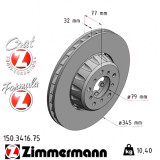Передний правый тормозной диск 345x32 150341675 Otto Zimmermann Formula Z