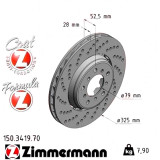 Передний левый тормозной диск 325x28 150341970 Otto Zimmermann Formula Z