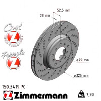 Передній лівий гальмівний диск 325x28 150341970 Otto Zimmermann Formula Z