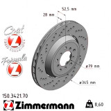 Передний левый тормозной диск 345x28 150342170 Otto Zimmermann Formula Z