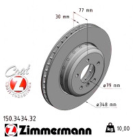 150.3434.32 Zimmermann Formula F Передний тормозной диск 348x30 на BMW 5 Touring (E61) с двигателем 545 i