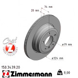 Задний тормозной диск 324x20 150343920 Otto Zimmermann CoatZ