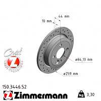 Спортивный задний тормозной диск с перфорацией 259x10 150344652 Otto Zimmermann Sport Z