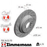 Задний левый тормозной диск 328x20 150345370 Otto Zimmermann Formula Z