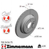 Задний правый тормозной диск 328x20 150345675 Otto Zimmermann Formula Z
