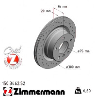 Спортивный задний тормозной диск с перфорацией 300x20 150346252 Otto Zimmermann Sport Z