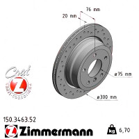 Спортивный задний тормозной диск с перфорацией 300x20 150346352 Otto Zimmermann Sport Z