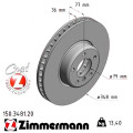 Передній гальмівний диск 348x36 Zimmermann CoatZ