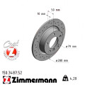 Спортивний задній гальмівний диск з перфорацією 280x10 Zimmermann Sport Z