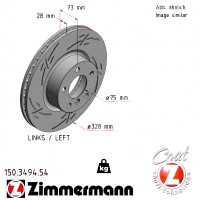 Спортивный передний левый тормозной диск с насечками 328x28 150349454 Otto Zimmermann Black Z