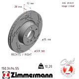 Спортивный передний правый тормозной диск с насечками 328x28 150349455 Otto Zimmermann Black Z