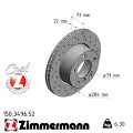 Спортивный передний тормозной диск с перфорацией 284x22 Zimmermann Sport Z