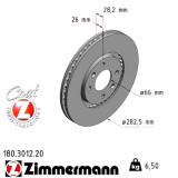 Передний тормозной диск 282,5x26 180301220 Otto Zimmermann CoatZ