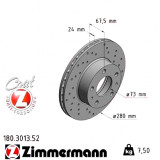 Спортивный передний тормозной диск с перфорацией 280x24 180301352 Otto Zimmermann Sport Z