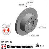 Задний тормозной диск 300x22 180303220 Otto Zimmermann CoatZ