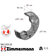 Задній гальмівний барабан 180510920 Otto Zimmermann CoatZ