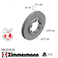 200.2512.20 Zimmermann Передний тормозной диск 277x26 на NISSAN TERRANO I (WD21) с двигателем 2.7 TD 4WD