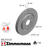 Передний тормозной диск 319,5x28 200253120 Otto Zimmermann CoatZ