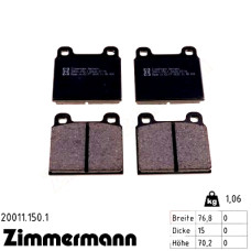 Передние тормозные колодки 200111501 Otto Zimmermann