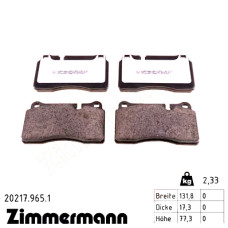 Передние тормозные колодки 202179651 Otto Zimmermann rd:z