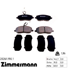 Передние тормозные колодки 202611901 Otto Zimmermann