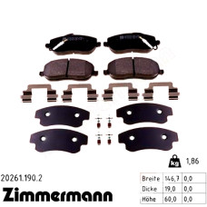 Передние тормозные колодки 202611902 Otto Zimmermann