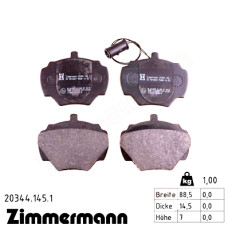 Задние тормозные колодки 203441451 Otto Zimmermann