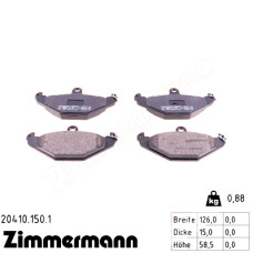 Задние тормозные колодки 204101501 Otto Zimmermann