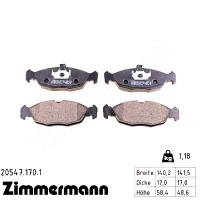Передние тормозные колодки 205471701 Otto Zimmermann