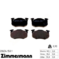 Передние тормозные колодки 206341501 Otto Zimmermann
