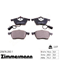 Передні гальмівні колодки 206762001 Otto Zimmermann