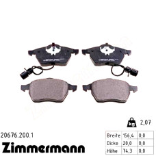 Передние тормозные колодки 206762001 Otto Zimmermann