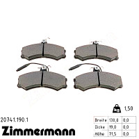 Передние тормозные колодки 207411901 Otto Zimmermann