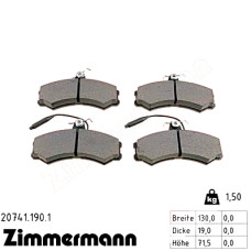 Передние тормозные колодки 207411901 Otto Zimmermann
