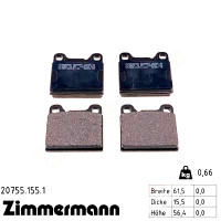 Задние тормозные колодки 207551551 Otto Zimmermann