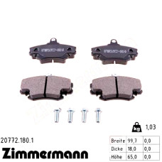 Передние тормозные колодки 207721801 Otto Zimmermann