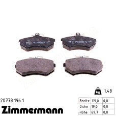 Передние тормозные колодки 207781961 Otto Zimmermann