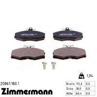 Передние тормозные колодки 208611801 Otto Zimmermann