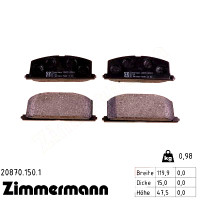 Передние тормозные колодки 208701501 Otto Zimmermann