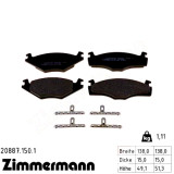 Передние тормозные колодки 208871501 Otto Zimmermann