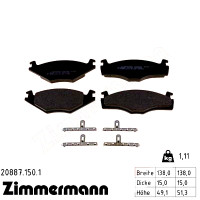 Передні гальмівні колодки 208871501 Otto Zimmermann
