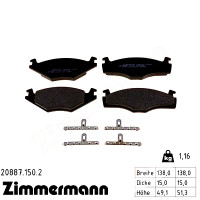 Передние тормозные колодки 208871502 Otto Zimmermann