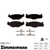 Передние тормозные колодки 208871701 Otto Zimmermann