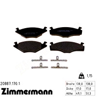 Передние тормозные колодки 208871701 Otto Zimmermann