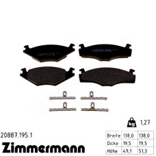 Передние тормозные колодки 208871951 Otto Zimmermann