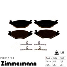 Передние тормозные колодки 208891731 Otto Zimmermann