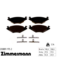 Передние тормозные колодки 208891752 Otto Zimmermann